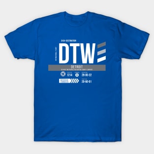 Vintage Detroit DTW Airport Code Travel Day Retro Air Travel T-Shirt